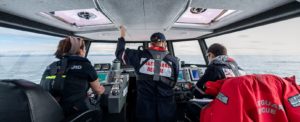 Crew on lifeboat