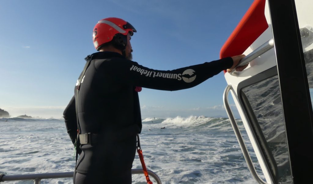 In the surf - Blue Arrow Rescue